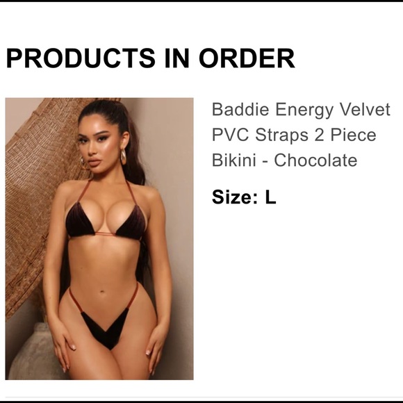 Velvet brown bikini, size large - Picture 7 of 10